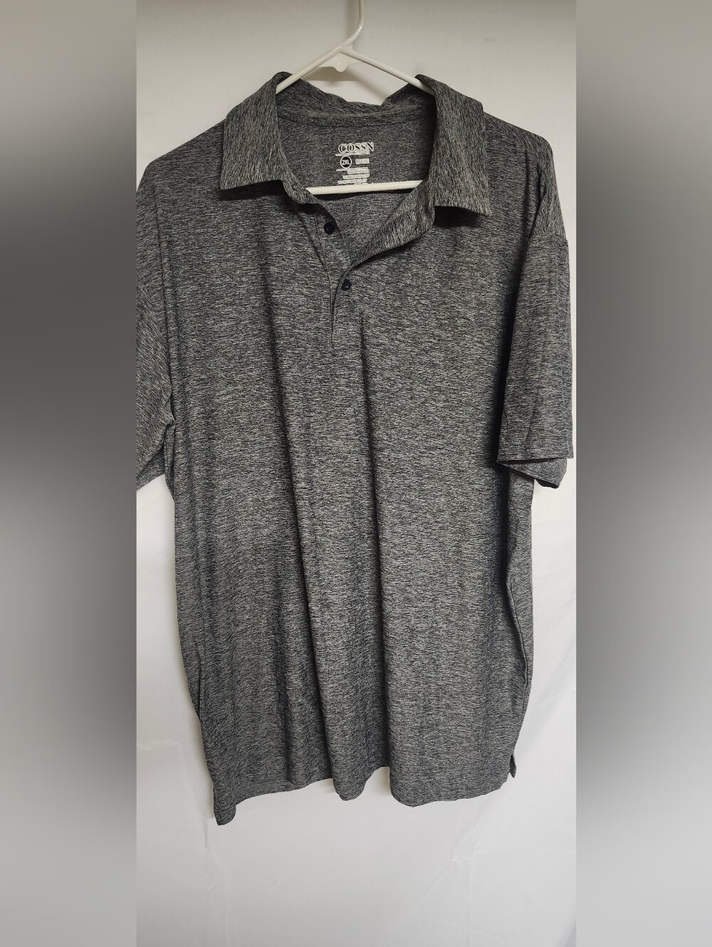 COS Men's Heathered Gray Polo